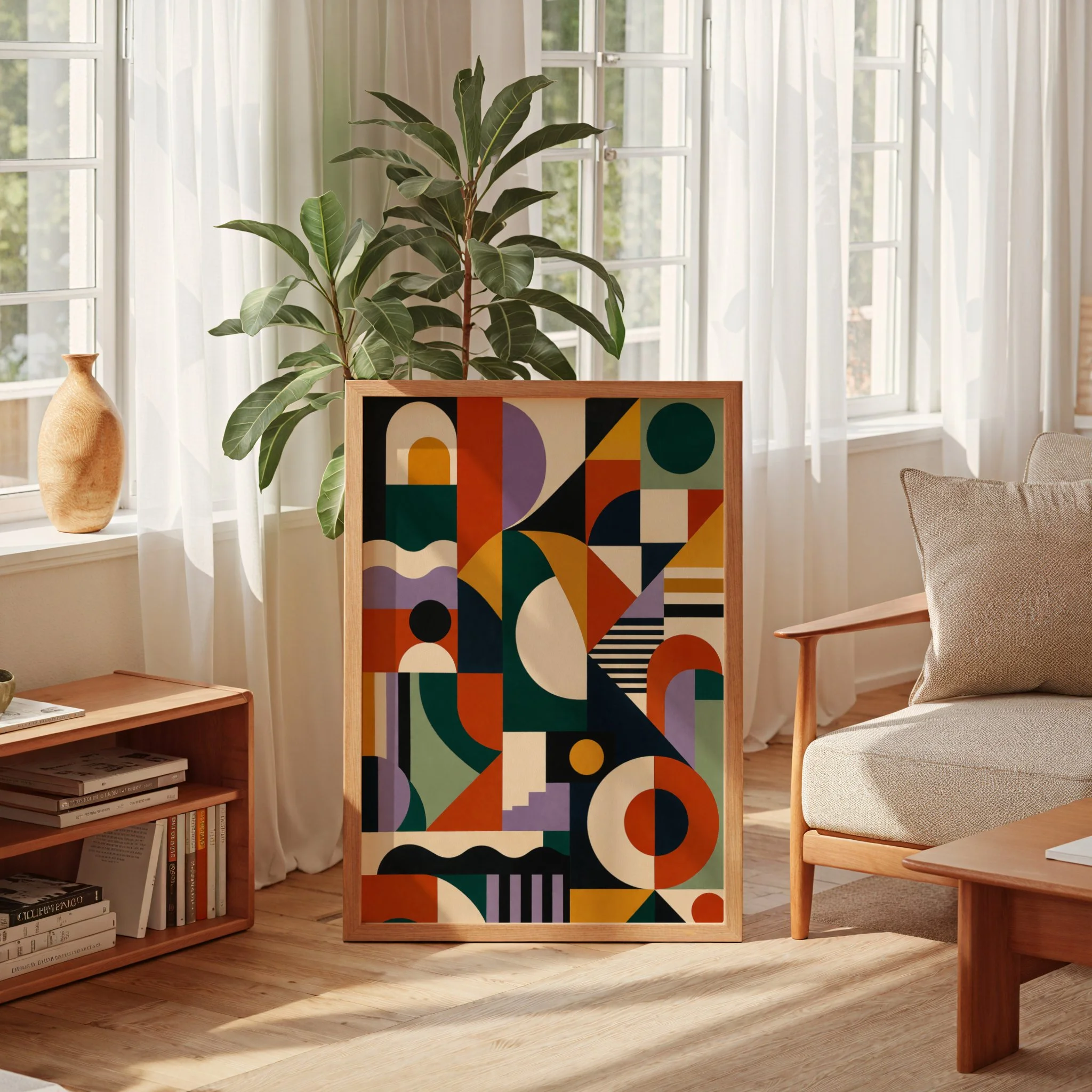 Geometric Abstract Wall Art Printable, Mid Century Modern Wall Art